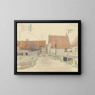 Houses in the Vinkenbuurt neighborhood in Amsterdam - Jan H.L. Hanau — framed artwork on a wall