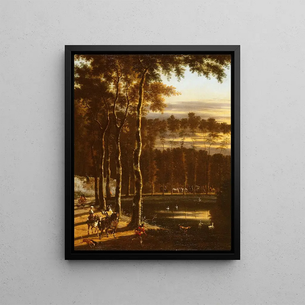 L'Allée aux frênes - Jan Hackaert — framed artwork on a wall