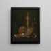 Vanité painting with bowl and presentation bowl - Jan Hendricksz van Zuylen — framed artwork on a wall