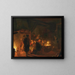 a family dining by candlelight in an interior - Jan Hendrik van Grootvelt — framed artwork on a wall