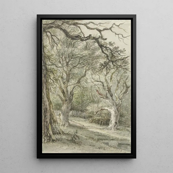 Forest landscape painting - Jan Hulswit — framed artwork on a wall