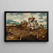 Landscape with an Episode of the Conquest of America - Jan Jansz Mostaert — framed artwork on a wall