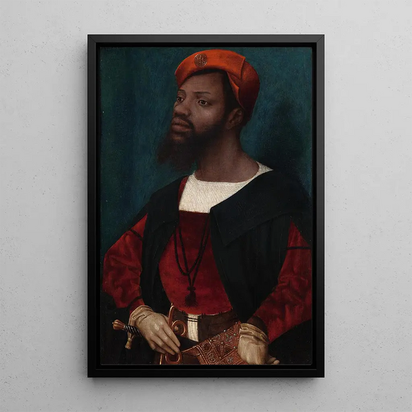 Portrait of an African man - Jan Jansz Mostaert — framed artwork on a wall