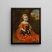 Portrait of a young girl in a red dress with her dog in a landscape - Jan Jansz de Stomme — framed artwork on a wall