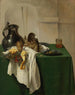 Pitcher in pewter and silver cup on a table - Jan Jansz den Uyl — artwork view