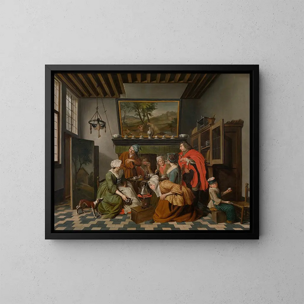 L'heure du thé - Jan Josef Horemans le Jeune — framed artwork on a wall