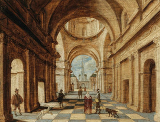 a classic interior with elegant figures - Jan Juriaensz van Baden — artwork view