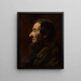 Portrait of a man in profile study - Jan Kauzik — framed artwork on a wall