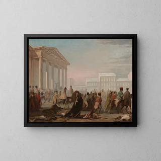 Retirement from Napoleon's Army - Jan Krzysztof Damel — framed artwork on a wall