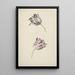 Two Red and White Tulips - Jan Laurensz van der Vinne — framed artwork on a wall