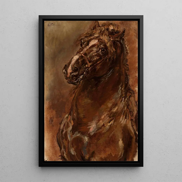 Study of a Horse's Head for La Pucelle d'Orléans - Jan Matejko — framed artwork on a wall