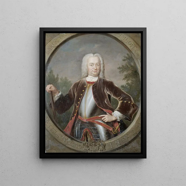 Portrait of Gustaaf Willem Baron van Imhoff, Governor-General of the Dutch East India Company - Jan Maurits Quinkhard — framed artwork on a wall