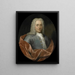 Portrait painting of Walter Senserff, director of the Rotterdam Chamber of the Dutch East India Company, elected in 1731 - Jan Maurits Quinkhard — framed artwork on a wall
