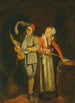 a boy and a girl playing music by candlelight - Jan Miense Molenaer — artwork view