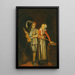 a boy and a girl playing music by candlelight - Jan Miense Molenaer — framed artwork on a wall