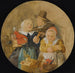 an interior with a man holding a flute and two children playing with their toys - Jan Miense Molenaer — artwork view