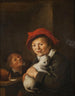 Two Boys Playing with a Cat - Jan Miense Molenaer — artwork view