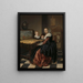 a Woman playing the virginal - Jan Miense Molenaer — framed artwork on a wall