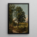 View with a bridge over a stream - Jan Nepomucen Głowacki — framed artwork on a wall