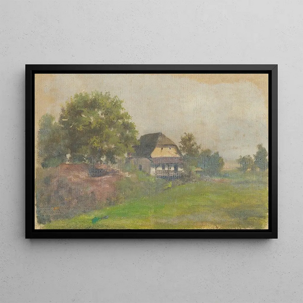 House isolated painting - Jan Nowopack — framed artwork on a wall