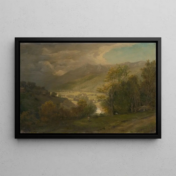 Mountain Valley Painting - Jan Nowopack — framed artwork on a wall