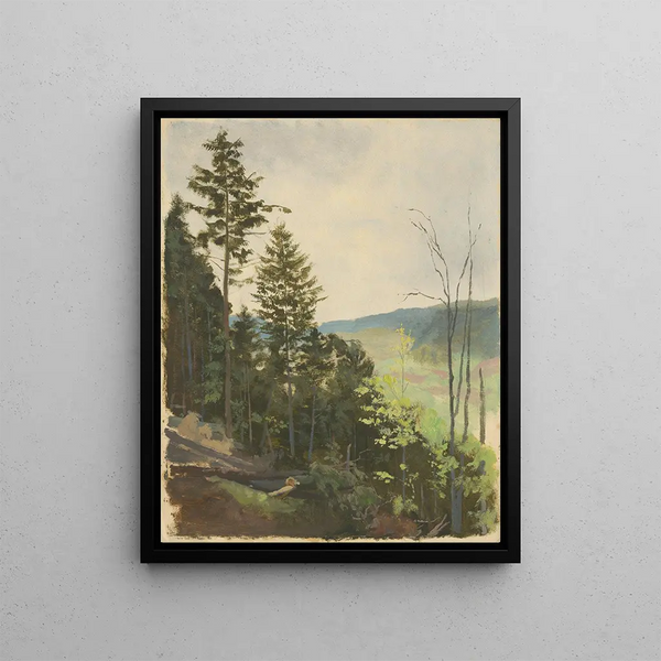 Scrub Hill - Jan Nowopack — framed artwork on a wall