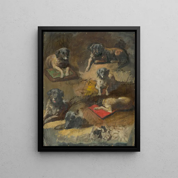 Study of a Dog - Jan Nowopack — framed artwork on a wall