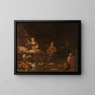 Interior kitchen painting - Jan Olis — framed artwork on a wall