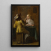 ficer and Young Girl Drinking Wine - Jan Olis — framed artwork on a wall