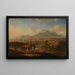 Southern Evening Landscape with Shepherds at a Ford - Jan Peeter Verdussen — framed artwork on a wall