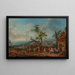 Village Festival with Dancing and Playing Characters, Wedding Ceremony in the Distance - Jan Peter van Bredael the Elder — framed artwork on a wall