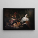 Flower Still Life in a Park with a Woman - Jan Peter van Bredael the Elder — framed artwork on a wall