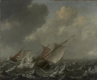 Ships on a Rough Sea - Jan Porcellis — artwork view