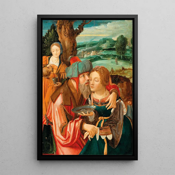 Loth and his daughters - Jan Provoost — framed artwork on a wall