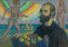 Autoportrait with a Basket of Fruits on a Sea Background - Jan Rembowski — artwork view