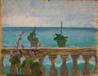 Balcony with Flower Pots - Jan Rembowski — artwork view