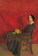 Portrait of a woman with flowers - Jan Rembowski — artwork view