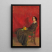 Portrait of a woman with flowers - Jan Rembowski — framed artwork on a wall