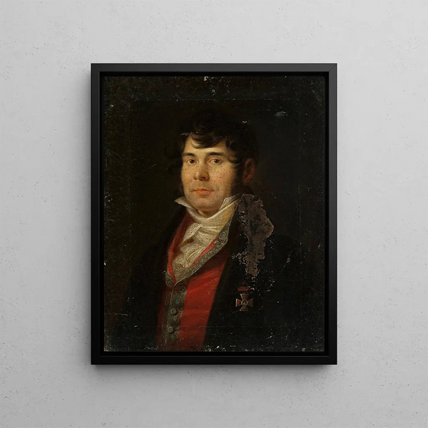 Male portrait - Jan Rustem — framed artwork on a wall