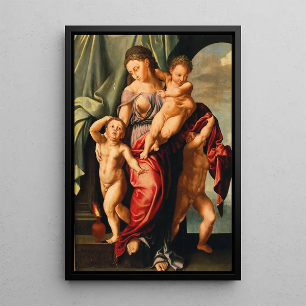 Caritas Romana - Jan Sanders van Hemessen — framed artwork on a wall