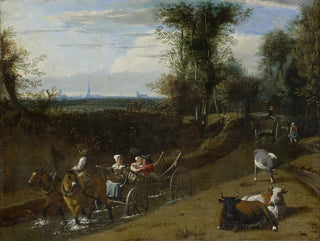 Carrosse dans un lit de rivière - Jan Siberechts — artwork view