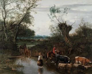 the Peasants Crossing a Stream - Jan Siberechts — artwork view