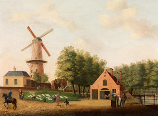 Village with a windmill - Jan Spaan — artwork view