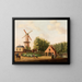 Village with a windmill - Jan Spaan — framed artwork on a wall