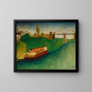 Barge - Jan Spychalski — framed artwork on a wall