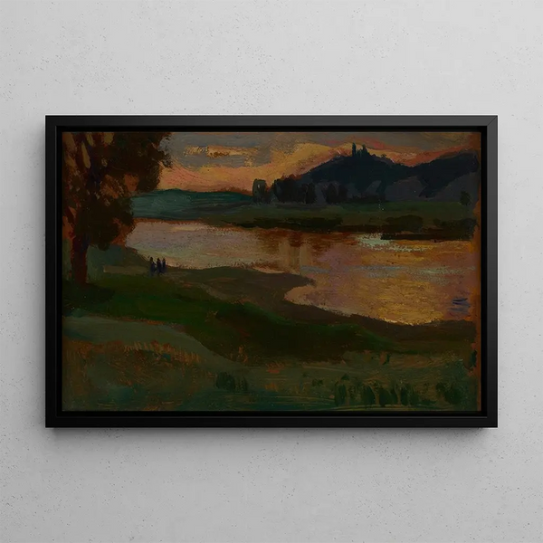 Bielany at Twilight - Jan Stanisławski — framed artwork on a wall