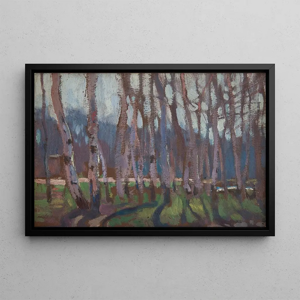 Birch Grove - Jan Stanisławski — framed artwork on a wall