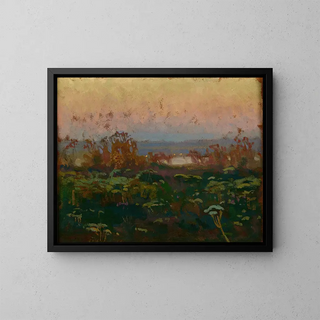 Twilight on the Dnieper River - Jan Stanisławski — framed artwork on a wall
