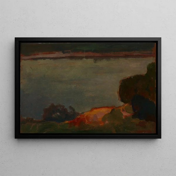 Evening on the Dnieper River - Jan Stanisławski — framed artwork on a wall