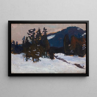 Evening in Koziniec - Jan Stanisławski — framed artwork on a wall